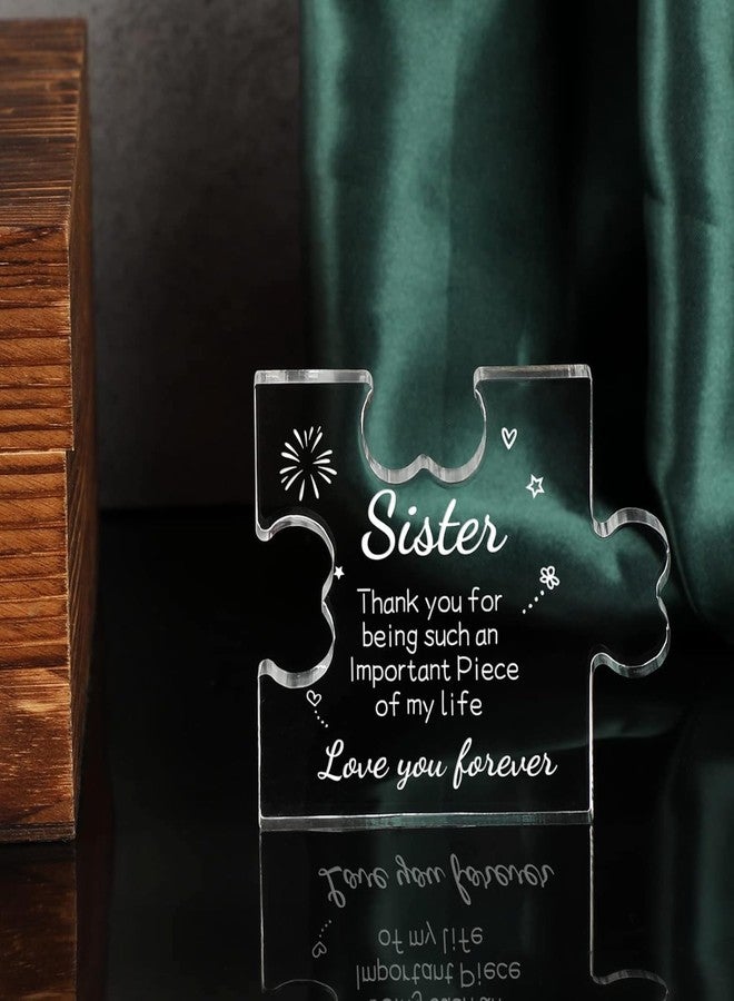 Gifzy Sister Gifts from Sister Acrylic Puzzle Plaque - Sister Birthday Gift Ideas 3.35 x 2.76 Inch Desk Decorations - Sister Gifts Birthday Christmas Card for Sister - Image 4